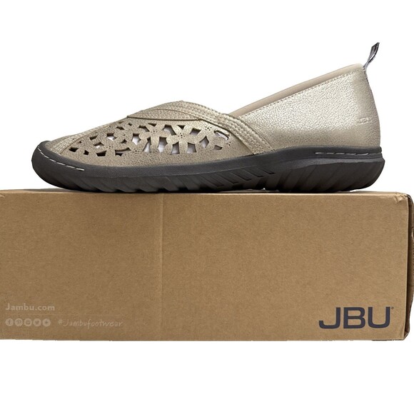 JBU by Jambu 12 Pecan Memory Foam Slip On Flat 12M EU 44 Champagne APMA NIB - Picture 1 of 9